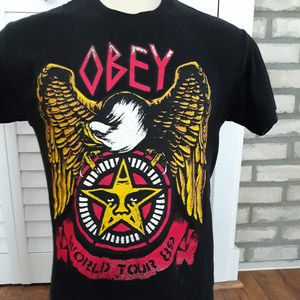 Obey Black Graphic Eagle Logo T-Shirt - Men